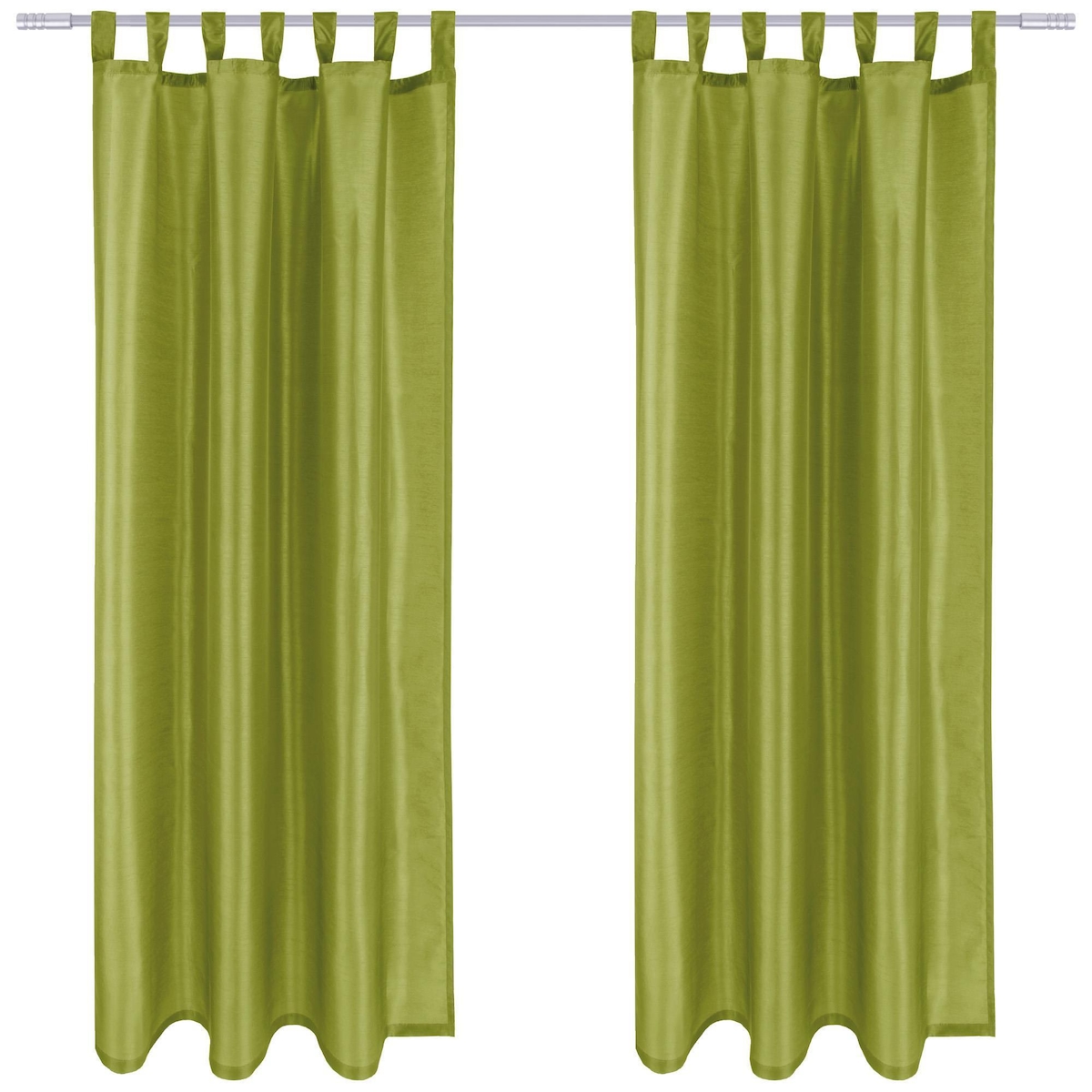 Arsvita 2er Pack Gardine Blickdicht Alessia mit Schlaufen 140x245cm grün Image