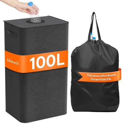 TEMU 100l Bottle Collector, Kitchen Trash Can, Trash Can, Bottle Collector, Used Glass Container, Bottle Collector With Holes, Foldable Drink Bottle Storage Basket Image