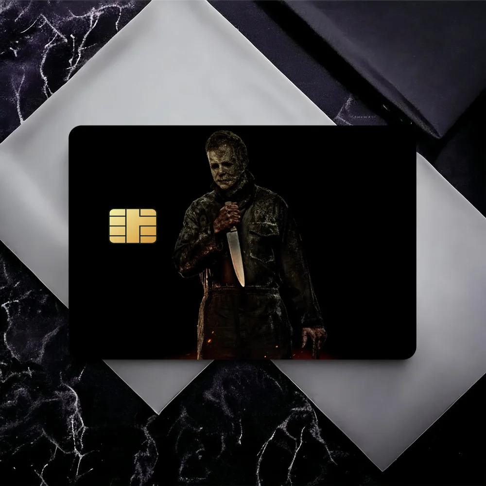 Halloween Kills Michael Myers Poster, kratzfest, dekorativ, wasserdicht, kleiner Chip, 4 Stück, Kartenaufkleber, Neu Image