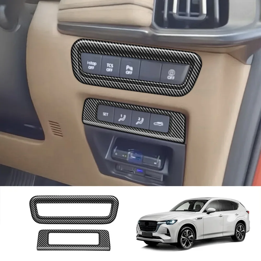 Lhd rhd für mazda cx60 cx 60 abs abs multifunktion tasten ac einstellen knopf abdeckung aufkleber abdeckung verkleidung Image