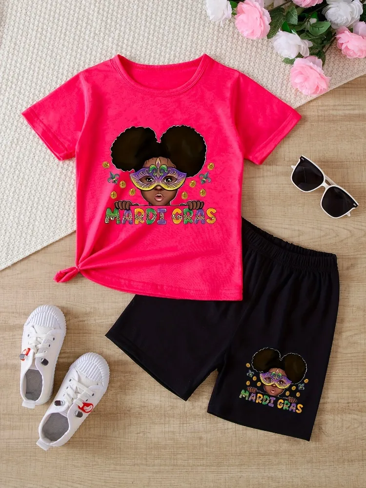 Sommer Baby Mädchen Kleidung Set Kind Cartoon Mädchen Gedruckt T-shirts und Shorts 2 stücke Anzug Kinder Kurzarm Top Bottom Outfits Image