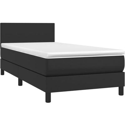 Boxspringbett mit Matratze & led Schwarz 80x200 cm Kunstleder Vidaxl Image