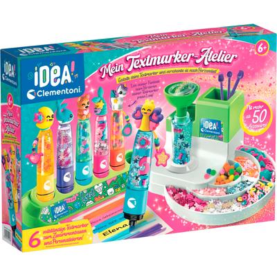 Kreativset CLEMENTONI "Idea, Mein Textmarker-Atelier", bunt, Kreativsets, Kinder, Made in Europe