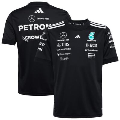 Mercedes AMG Petronas adidas F1 2025 Team Driver T-Shirt – Schwarz – Kinder Image