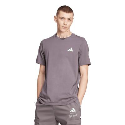 Premium gewebtes T-Shirt mit Mercedes AMG Petronas adidas F1-Logo auf der Rückseite – Grau Image
