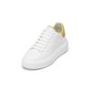 Sneaker MARC O'POLO "aus Rindleder", Damen, Gr. 41, weiß, light gelb, Obermaterial: 100% Leder, unifarben, Schuhe