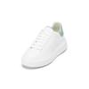 Sneaker MARC O'POLO "aus Rindleder", Damen, Gr. 40, weiß, dusty mint, Obermaterial: 100% Leder, unifarben, Schuhe