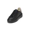 Sneaker MARC O'POLO "aus Rindleder", Damen, Gr. 37, schwarz, metallic silber, Obermaterial: 100% Leder, unifarben, Schuhe
