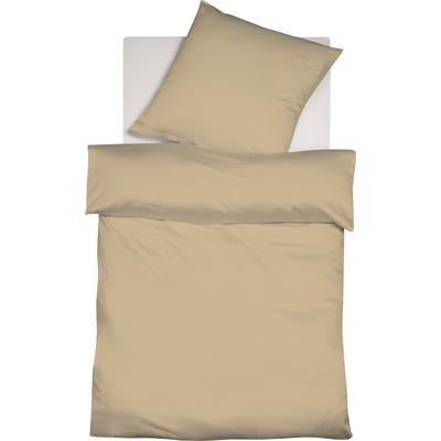 Bettwäsche FLEURESSE "Colours in 135x200, 155x220 oder 200x200 cm", beige, B/L: 135cm x 200cm, , Interlock-Jersey, B/L: 80cm x 80cm, Interlock-Jersey, Obermaterial: 100% Baumwolle, Bettwäsche, Bettwäsche aus 100% Baumwolle, uni, mit Reißverschluss Image