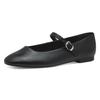 Riemchenballerina TAMARIS, Damen, Gr. 38, schwarz, Lederimitat, unifarben, klassisch, Schuhe, Blockabsatz, Businessschuh, Flats in veganer Verarbeitung