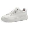 Plateausneaker TAMARIS, Damen, Gr. 40, weiß, Leder, sportlich, Schuhe, Freizeitschuh, Halbschuh, Schnürschh mit Wechselfußbett