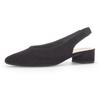 Slingpumps GABOR, Damen, Gr. 38,5, schwarz, Ziegenveloursleder, unifarben, elegant, Schuhe, Blockabsatz, Abendschuh, Sommerschuh mit elastischem Riemchen