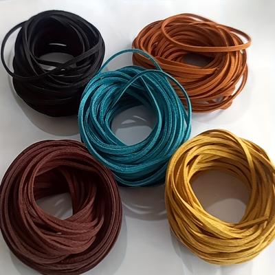 TEMU Suede Cord Bundle, 5 Pack, Each, Flat Suede Lace - Jewelry Making Beading Thread, Craft Inelastic Cord Material Image