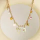 Collana creativa con ciondoli a forma di fiore di stella marina con fiocco in acciaio inossidabile