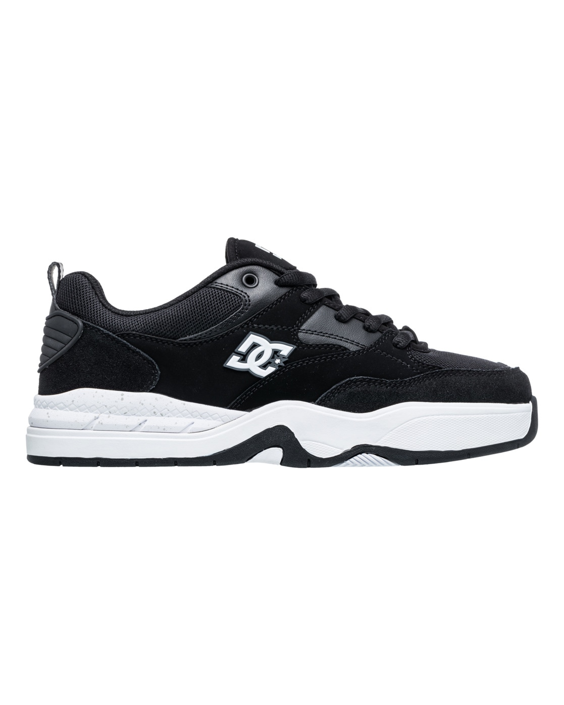 Sneaker DC SHOES "DC Ascend", Herren, Gr. 12(46), schwarz-weiß (schwarz, weiß), Obermaterial:Obermaterial: Leder (Kuh) / Futter: Textil / Außensohle: Gummi;, Schuhe Sneaker