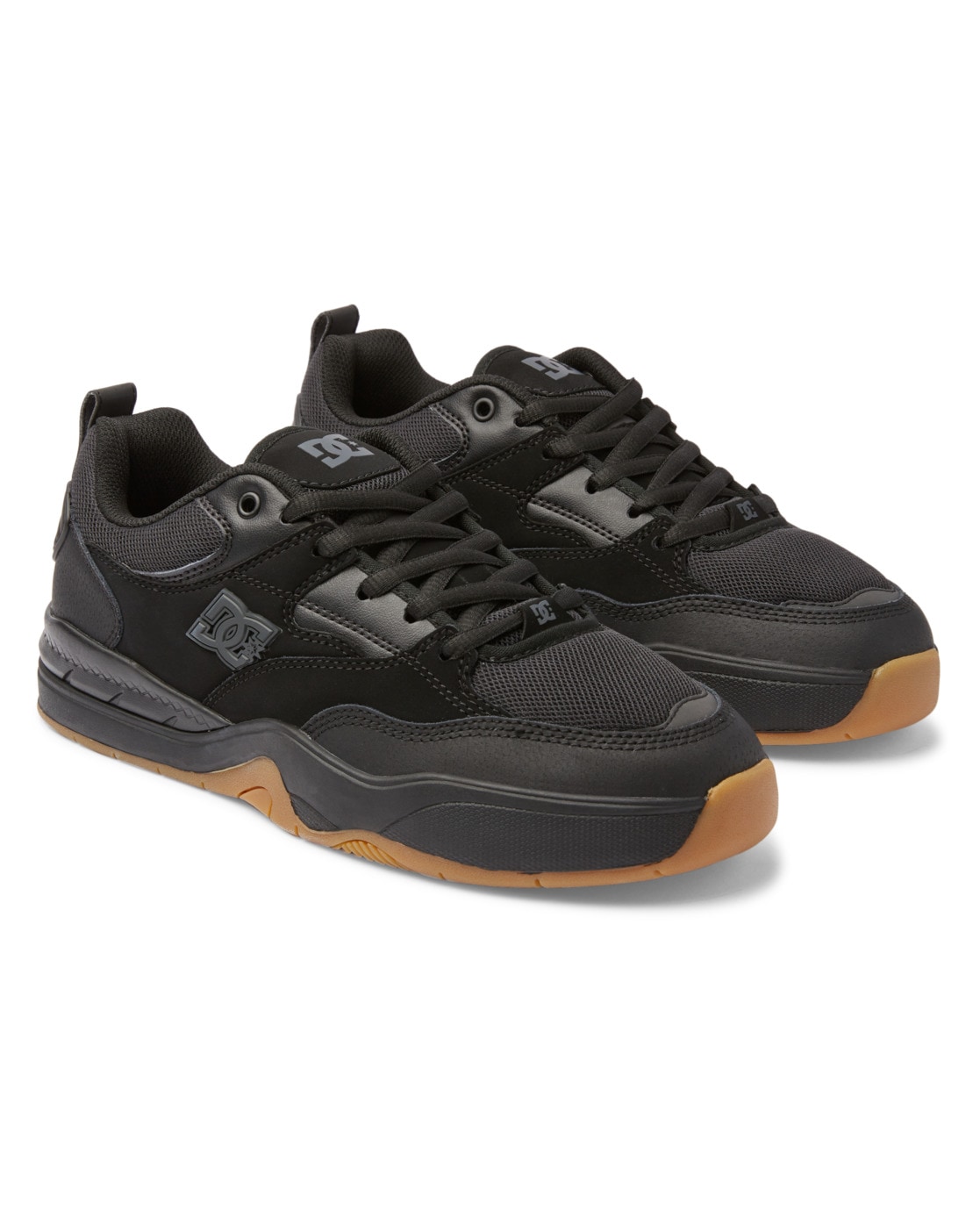 Sneaker DC SHOES "DC Ascend", Herren, Gr. 6,5(38,5), schwarz (schwarz, schwarz, gum), Obermaterial:Obermaterial: Leder (Kuh) / Futter: Textil / Außensohle: Gummi;, Schuhe Sneaker