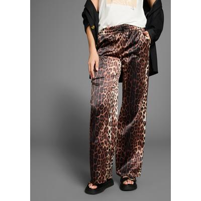Schlupfhose LAURA SCOTT, Damen, Gr. 34, N-Gr, gemustert leo, Web, Obermaterial: 95% Polyester, 5% Elasthan, animal-print, feminin, figurumspielend lang, Hosen, im Leo-Look Image