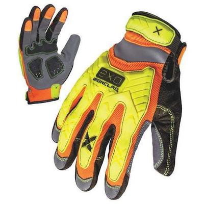 IRONCLAD PERFORMANCE WEAR EXO-HZI-02-S Hi-Vis Mechanics Gloves, S,