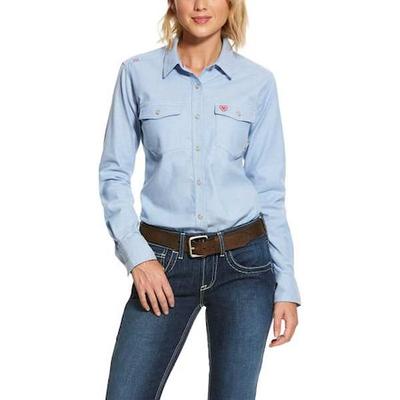 ARIAT 10027854 Womens FR Button Down Shirt,Blue,XS