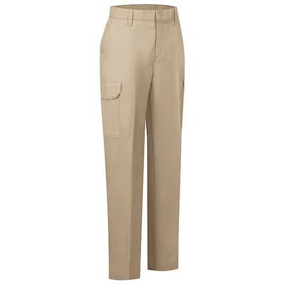 RED KAP PT89KH 12 28 Women's Work Pant, 12, Khaki, 35% Cotton, 65% Polyester