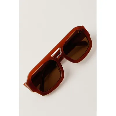 Banbé The Suki Aviator Sunglasses by Banbe at Free People in Cinnamon