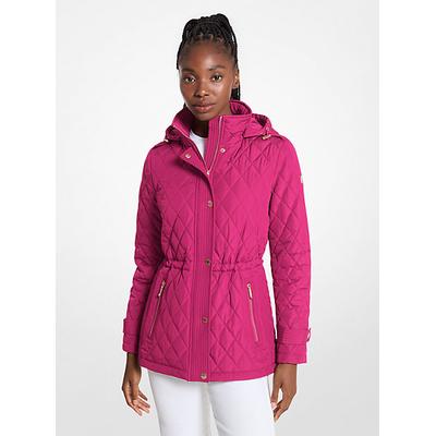 Michael Kors Quilted Hooded Jacket Pink S