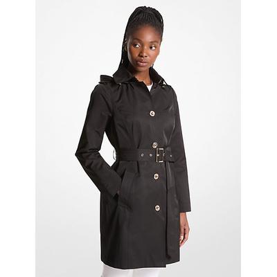 Michael Kors Cotton Blend Hooded Trench Coat Black XXS