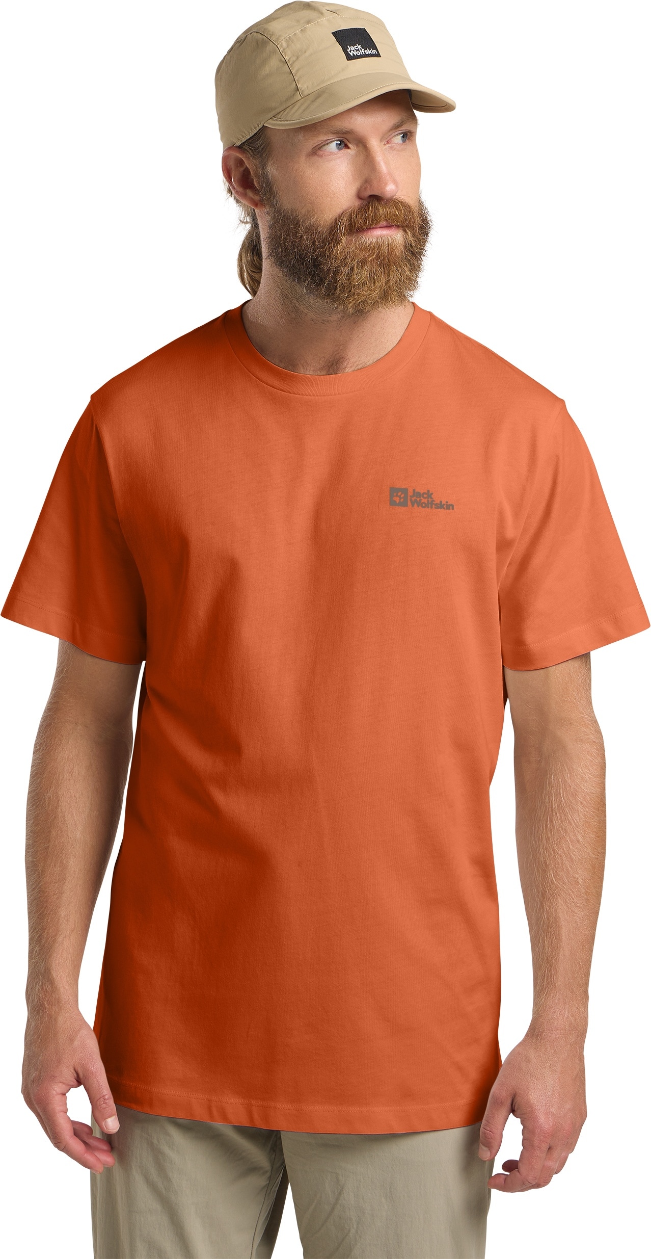T-Shirt JACK WOLFSKIN "ESSENTIAL T M", Damen, Gr. XXL (58), orange (burnt, orange), Obermaterial: 100% BAUMWOLLE ; Kontrast:100% BAUMWOLLE, Shirts T-Shirt