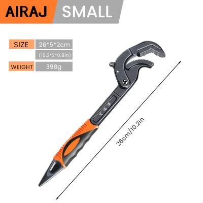TEMU Airaj Multifunctional Pipe Pliers Large Open Adjustable Wrench Mechanical Automatic Lock Non Slip Diy Hand Maintenance Tools Image