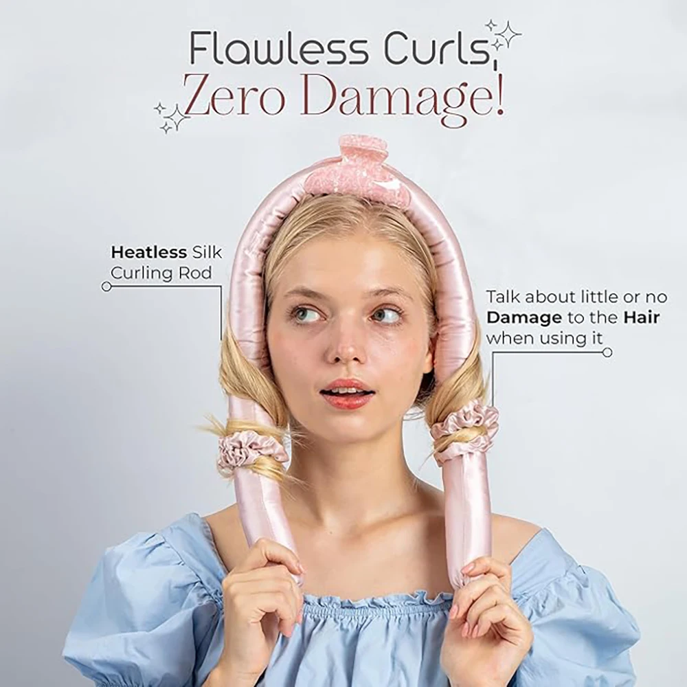 Schaum Heatless Lockenstab Schlaf Lockenstab Schwamm Lockiges Haar Langes Haar Lockenstab Set Image
