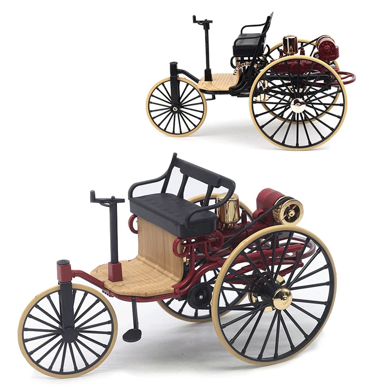 1pc 1:12 1886 Oldtimer Nr. 1 Legierung Auto Modell Simulation Dreirad zurückziehen Spielzeug für Kinder Geschenks ammlung Image