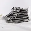 Unisex schwarze Tinte schmutzige Schuhe für Männer und Frauen Größe 35-44 College HipHop Stil Schul schuhe 2024 Frühling Leinwand Graffiti Sneaker