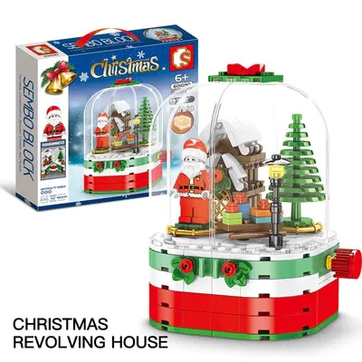 Klemmbausteine Modulare Gebäude moc 249 Weihnachts mann Weihnachts baum Kristall kugel Modell Stück Image