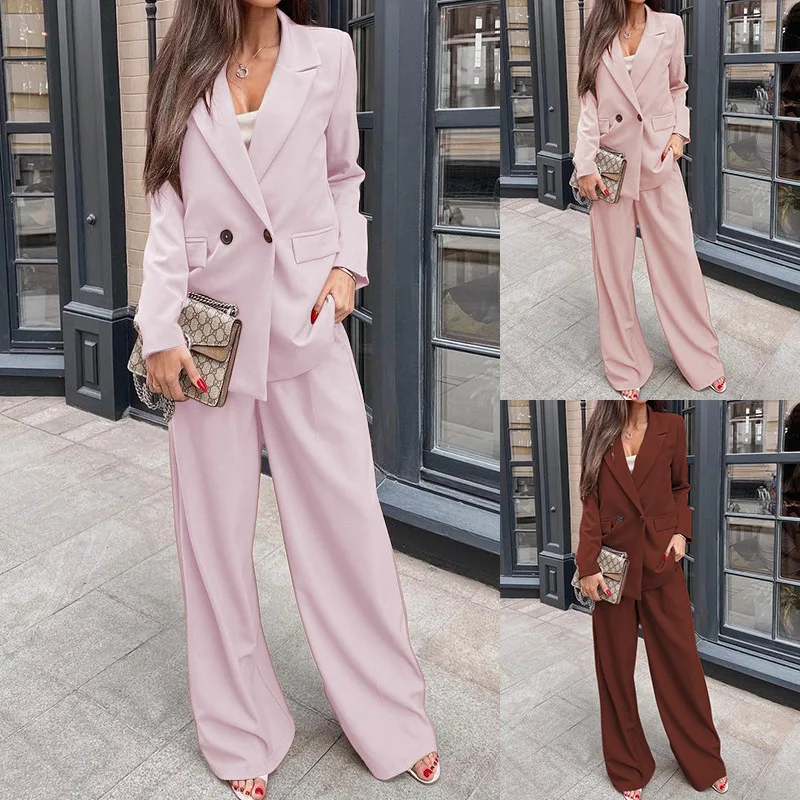 Nuova primavera autunno coreano piccolo vestito Set donna vestito pantalone Blazer Femenino rosa vestito cappotto donna ufficio blazer donna 2 pezzi Set