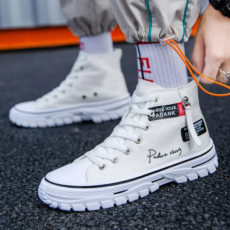 Neue High Top atmungsaktive Leinwand Schuhe koreanische Version modische Herren Freizeit schuhe Student Board Schuhe