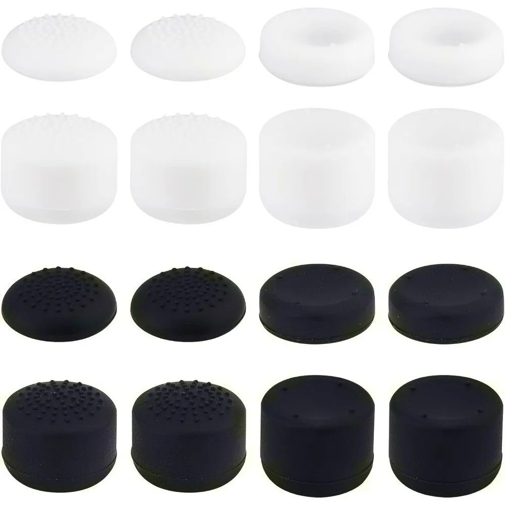Stick Cover Silikon Analog Controller Gamepad Erhöhte Anti-Rutsch Thumb Stick Griffe für PS5 PS4 Xbox360 Controller – Schwarz & Weiß Image