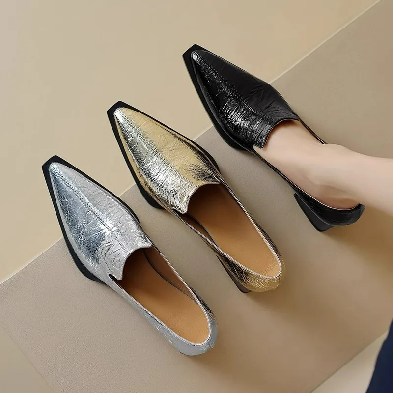 AJGS Sapatos Femininas Women Light Weight European Stylish Elegant Black Square Heel Shoes Lady Casual Office Party Shoes