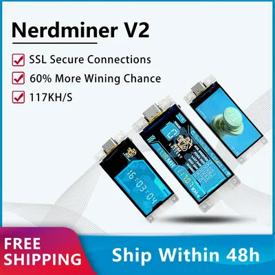 Neuer Nerd Miner v2 ESP32 Crypto Solo Lotterie 117KH/s Heltec Vision Master T190 Win BTC mit Image