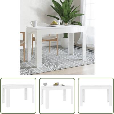 Esstisch Hochglanz-Weiß 120x60x76 cm Holzwerkstoff - Esstisch - Holzwerkstoff Tisch - Weißer Image