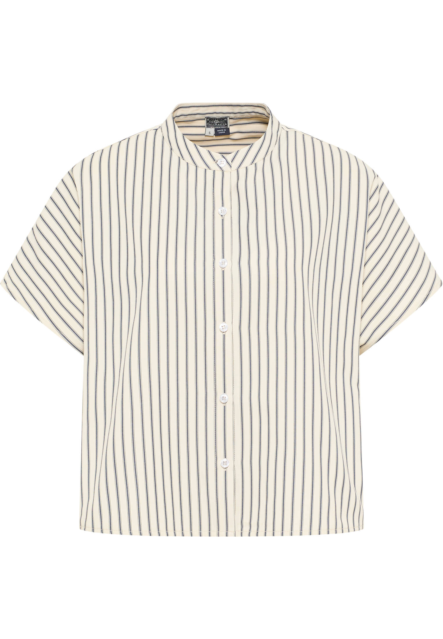 Dreimaster Bluse Damen Hellbeige Marine Image