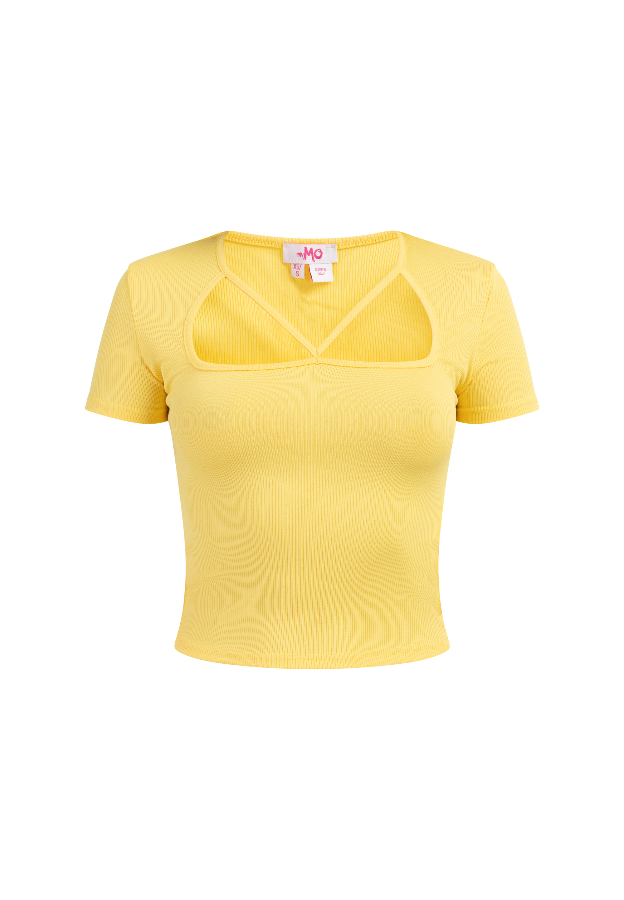 Mymo Rippstrick T-Shirt Damen Höllengelb Image