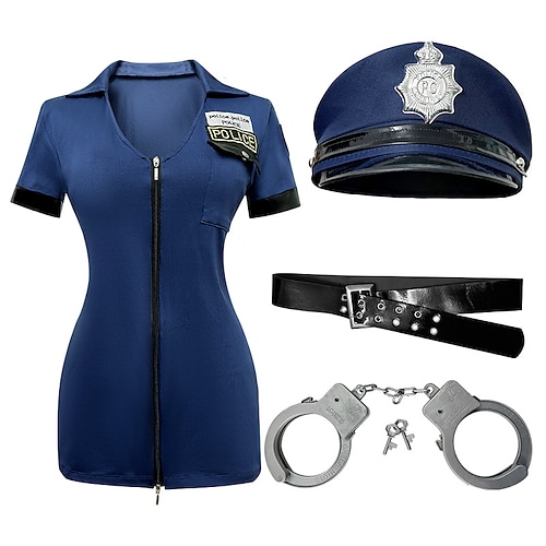 Uniformen Berufskostüme Die Polizistin Karneval Cosplay Kostüm Cosplay Sexy Kostüm Erwachsene Damen Maskerade Karneval Maskerade Junggesellinnenabschiedsparty Einfaches Karnevalskostüm Verkleiden Image