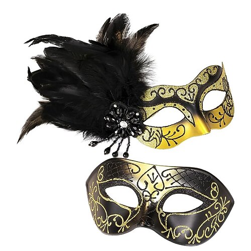 Karneval 2026 Karnevalsmaske Karneval Venezianische Maske Columbina Halbgesicht Erwachsene Herren Damen Karneval Party Maskerade Karneval von Venedig Einfaches Karnevalskostüm Verkleiden Image