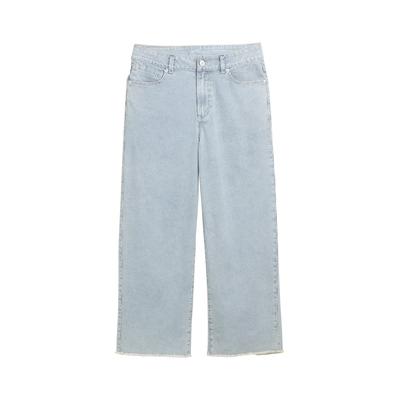 TOM TAILOR Damen High Waist Culotte Jeans, blau, Gestreift, Gr. 33/28 Image