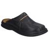 Sabot JOSEF SEIBEL "KLAUS", Herren, Gr. 44, schwarz (schwarz, cognac), Leder, casual, Schuhe Clog, Sommerschuh, Schlappen, Hausschuh, mit gepolsterter Lederinnensohle