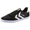 Sneaker HUMMEL "Slimmer Stadil Canvas Low", Gr. 41, schwarz-weiß (schwarz, weiß), Veloursleder, Textil, sportlich, Schuhe Retrosneaker Sneaker low Skaterschuh