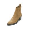 Chelseaboots MARC O'POLO "mit Innenzipper", Damen, Gr. 42, braun (mid braun), Obermaterial: 100% Leder (Rind), unifarben, Schuhe