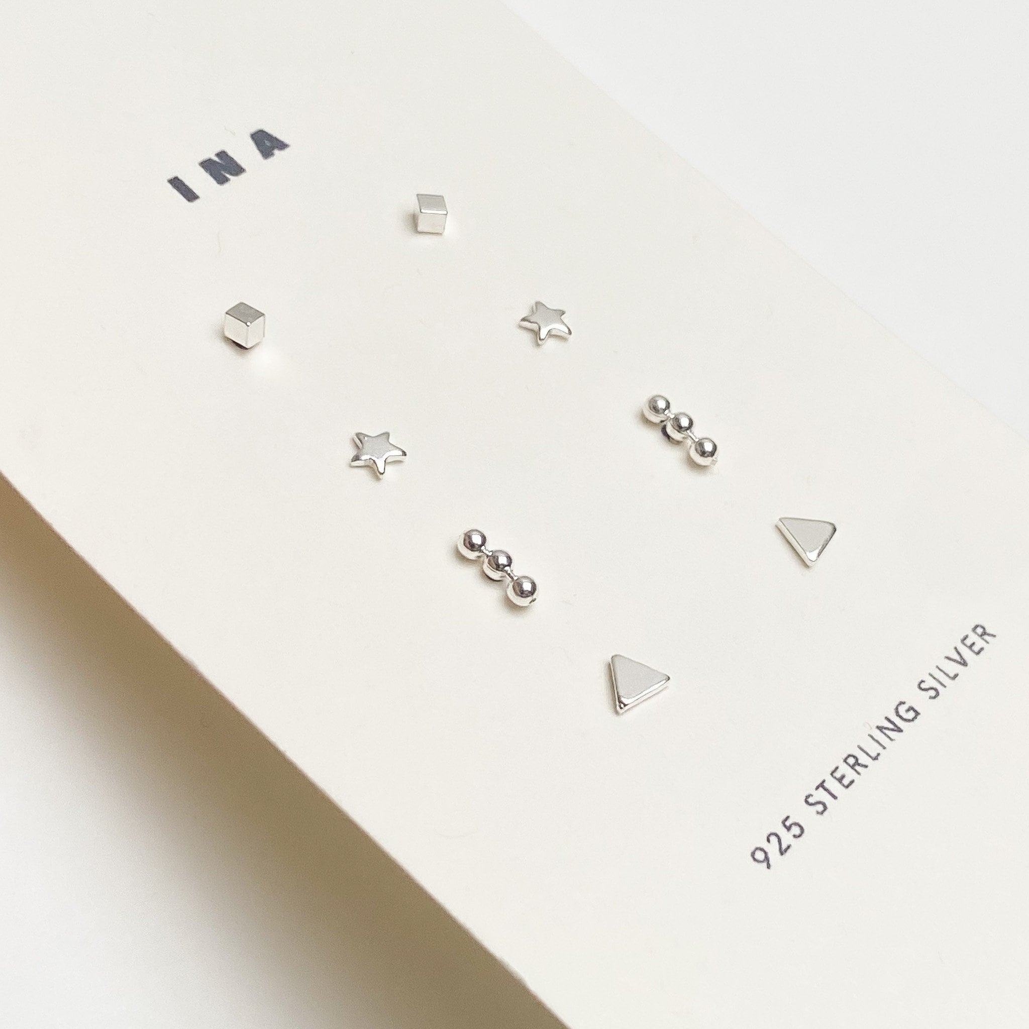 Sterling Silber Ohrstecker , Silber Minimalist Ohrstecker , Ohrstecker , 925 Ohrstecker Set , Ohrring Set kleine Silber Ohrstecker
