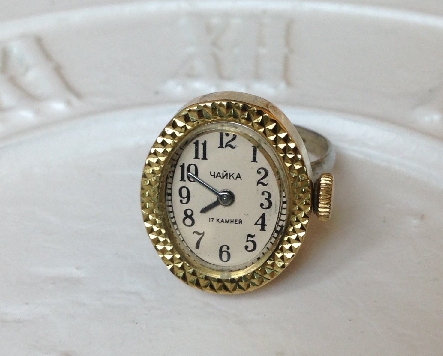Bague montre soviétique « Tchaïka » Bague montre bague Ukrainewatch - Montre femme Montre mécanique - montre vintage sur une nouvelle bague