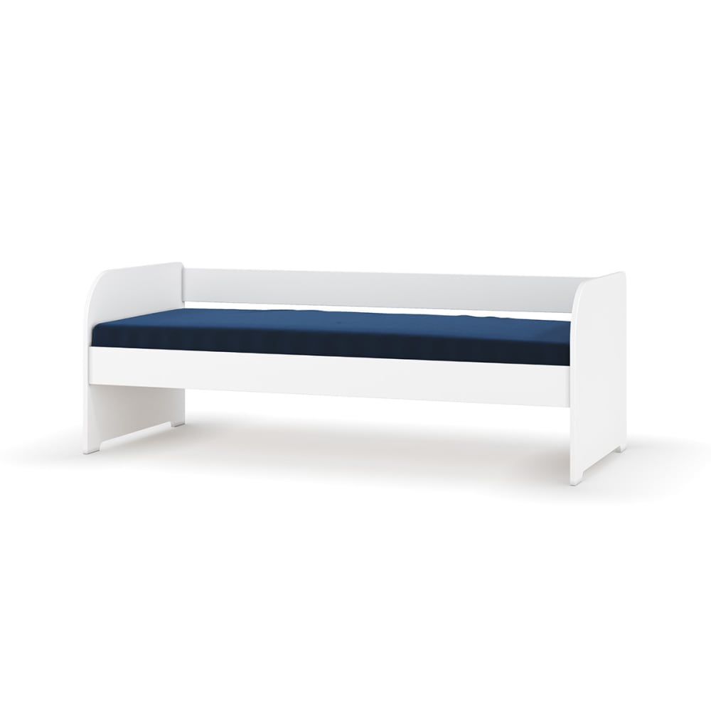 Lit banquette avec matelas bois massif blanc 80x200 cm
